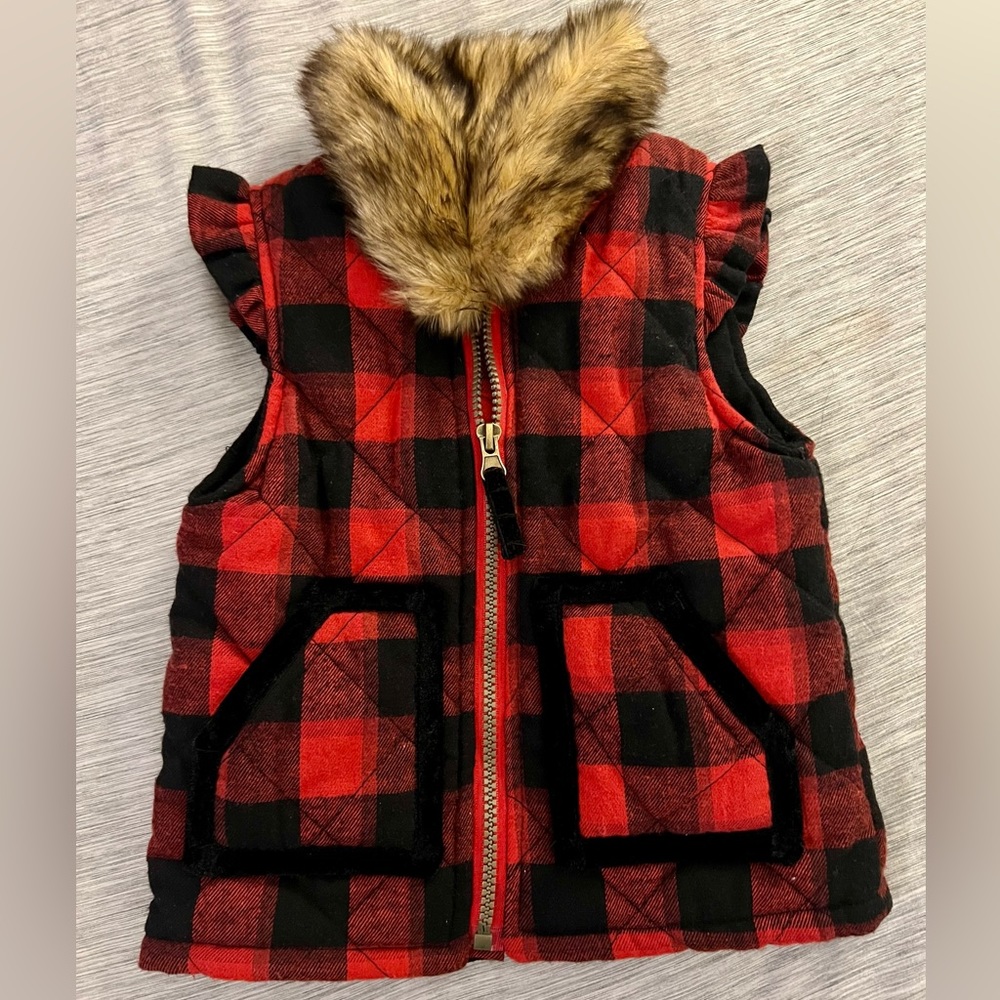 2t-3t Mud Pie Girls Buffalo Plaid Vest